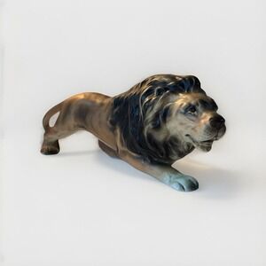 VTG Ceramic Porcelain Prowling Lion figurine Japan porcelain Retro‎ Kitsch